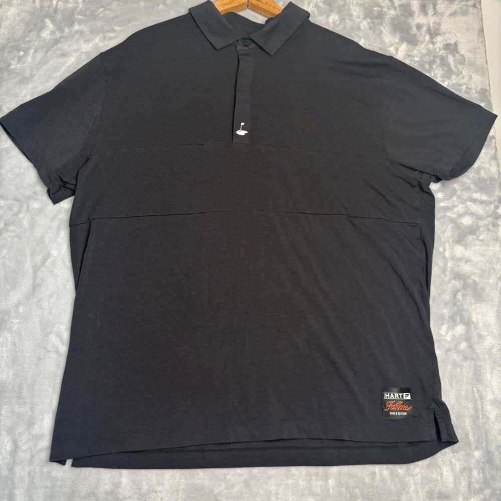 Fabletics Polo Golf Shirt Mens‎ XL Black Solid Stretch Performance Athleisure